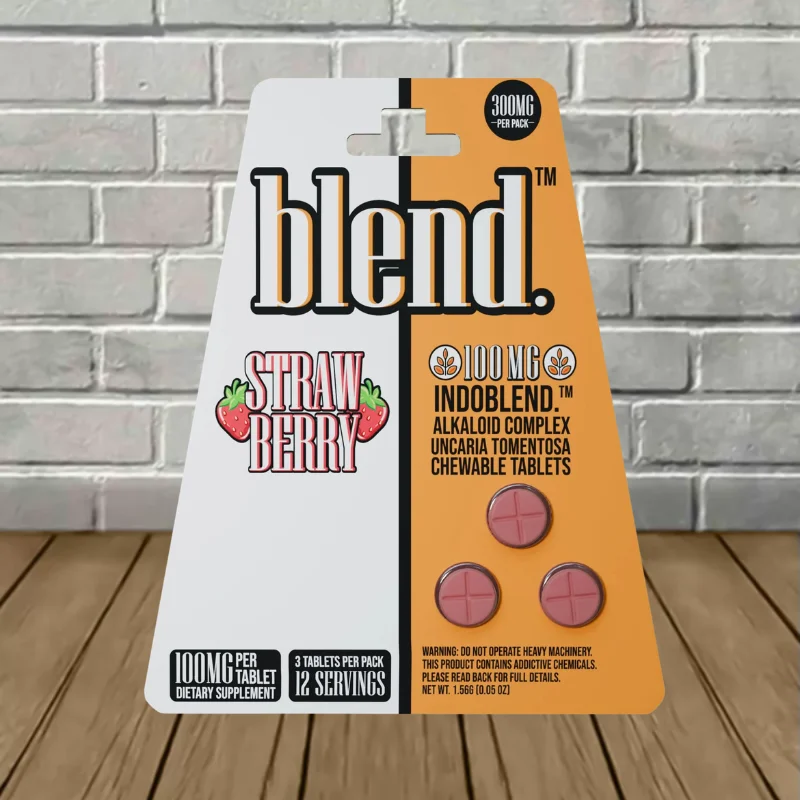 Blend IndoBlend Alkaloid Complex Botanical Extract 300mg - Strawberry -- 3ct Blister Pack