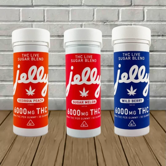 Jelly THC Live Sugar Blend Gummies 6000mg -- 30ct -