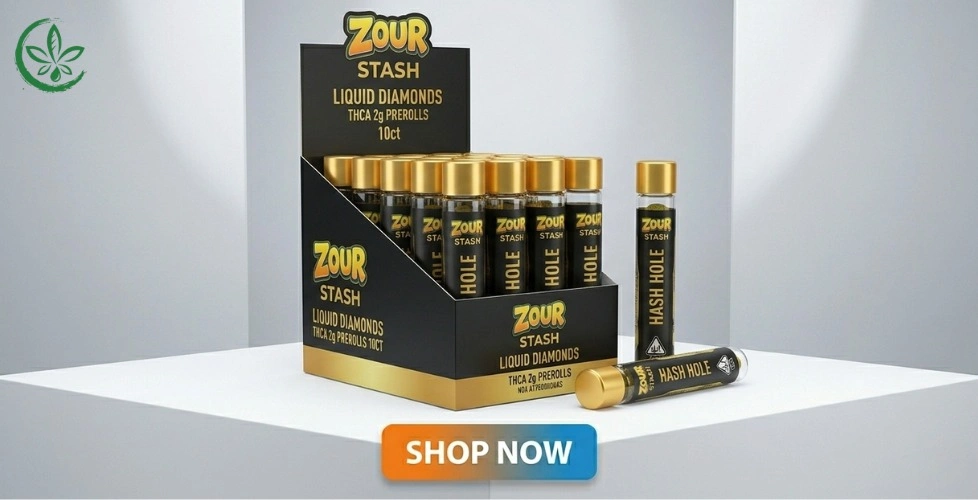 Zour Stash Liquid Diamonds THCa 2g Prerolls  10ct