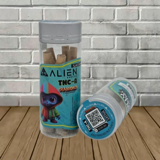 Alien Exotics THCa Diamond Infused Preroll 5ct - Jolly Rancher Fruit Punch -- Sativa