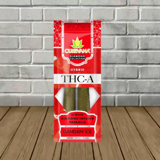Curevana Diamond Collection THCa Prerolls 2ct - Bambam Ice -- Hybrid