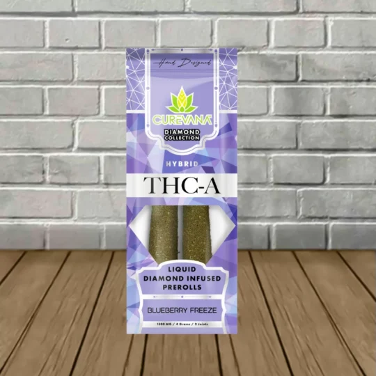 Curevana Diamond Collection THCa Prerolls 2ct - Blueberry Freeze -- Hybrid