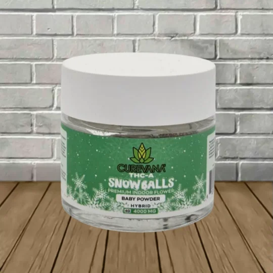 Curevana Snowballs Premium Indoor THCa Flower 4g - Baby Powder -- Hybrid