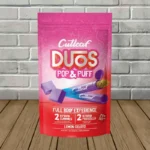 CutLeaf Duos Pop & Puff 2 Gummies (20mg) + 2 Prerolls (2g) - Lemon Gelato -- Hybrid