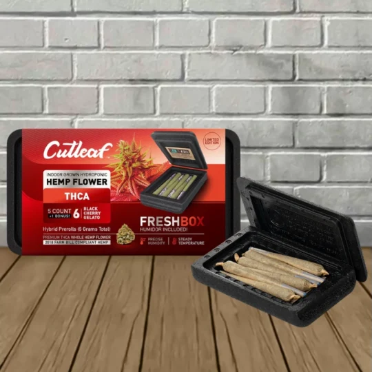 CutLeaf Limited Edition THCa Preroll + FreshBox 6g - Black Cherry Gelato -- Hybrid