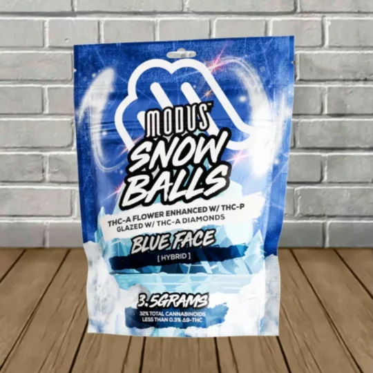 Modus Snow Balls THCa Flower + Diamonds THCp Glazed 3.5g - Blue Face -- Hybrid