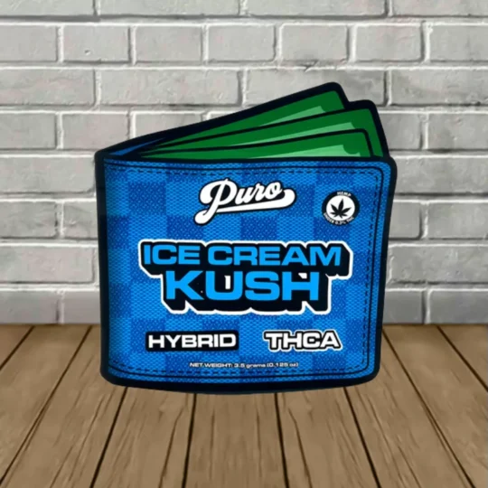 Puro Silver Tier THCa Flower Wallet Bag - Ice Cream Kush -- Hybrid