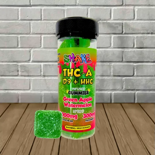 Shake Hemp THCa D9 HHC 6000mg Gummies - 30ct Jar - Green Apple Watermelon -- Hybrid