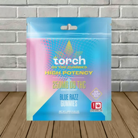 Torch High Potency D9 Gummies 250mg - Blue Razz