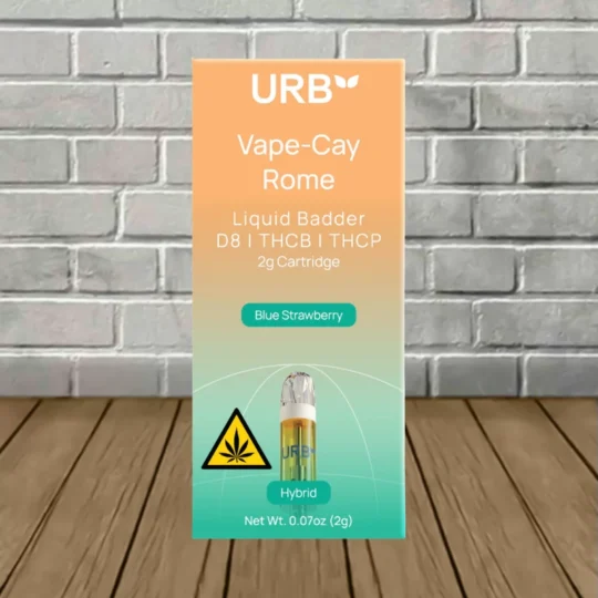 URB Vape-Cay Rome D8 THCb THCp Liquid Badder Cartridge 2g - Blue Strawberry -- Hybrid