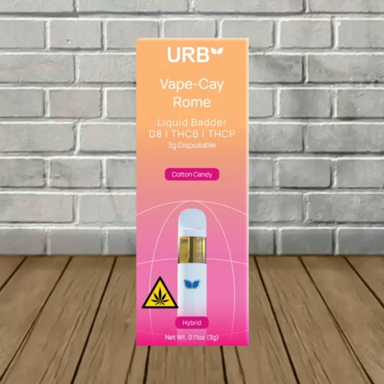 URB Vape-Cay Rome D8 THCb THCp Liquid Badder Disposable 3g - Cotton Candy -- Hybrid