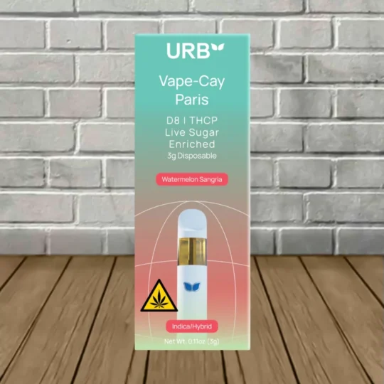 Urb Vape-Cay Paris THCa Live Sugar Disposable 3g - Watermelon Sangria -- IndicaHybrid -- DISPOSABLE