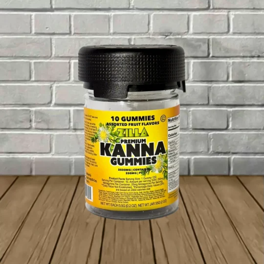 Zilla Premium Kanna Gummies 250mg - Assorted Fruit Flavors -- 10ct Jar