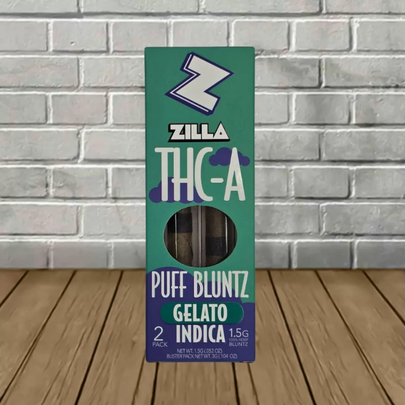 Zilla THCa Puff Bluntz Prerolls 3g-Gelato -- Indica