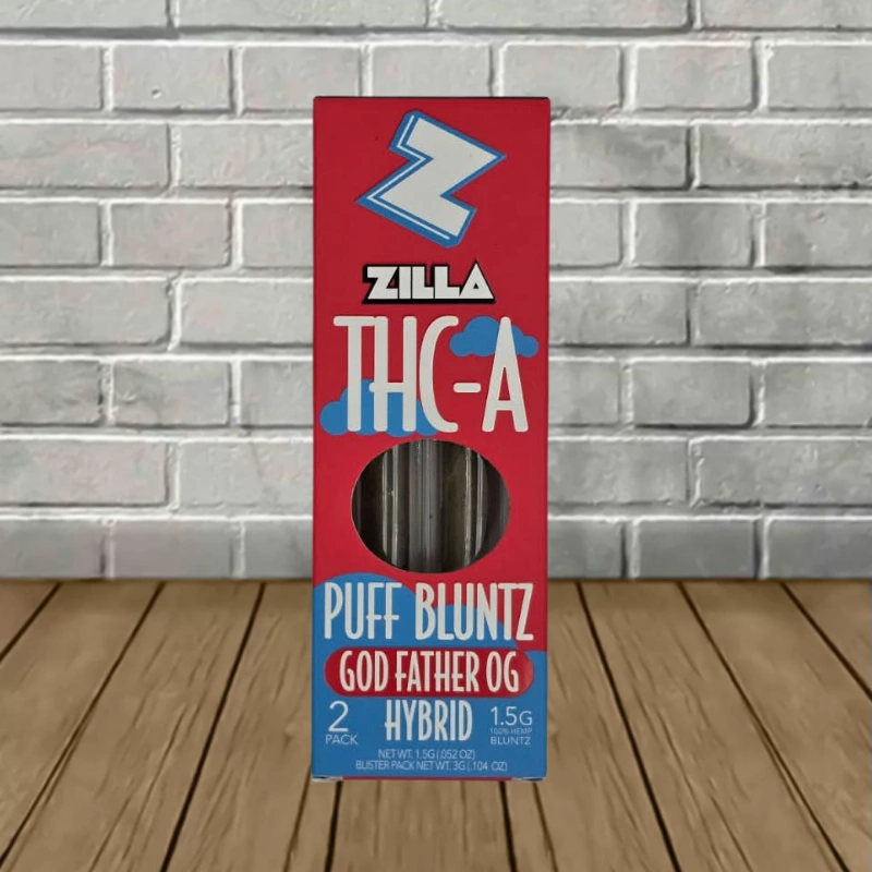 Zilla THCa Puff Bluntz Prerolls 3g-Godfather OG -- Hybrid