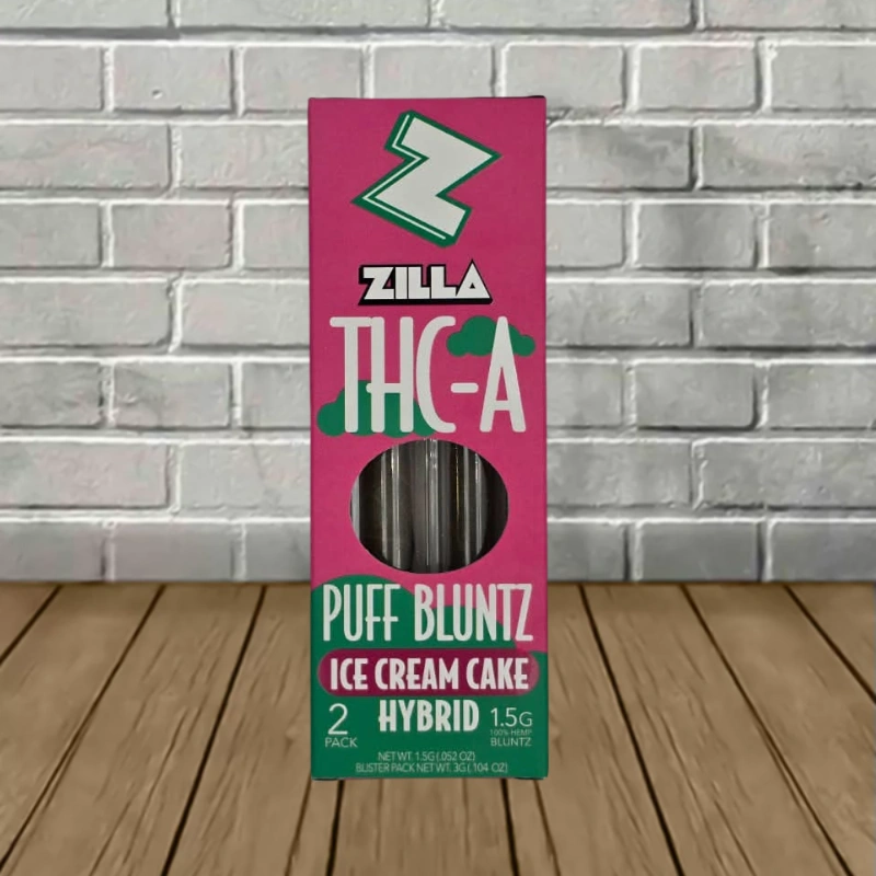 Zilla THCa Puff Bluntz Prerolls 3g-Ice Cream Cake -- Hybrid