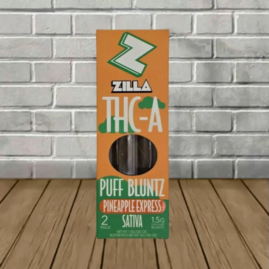 Zilla THCa Puff Bluntz Prerolls 3g-Pineapple Express -- Sativa