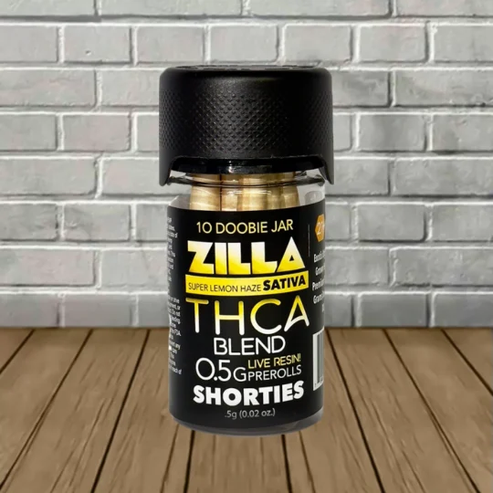 Zilla THCa Shorties Prerolls 0.5g 10ct Jar - Super Lemon Haze -- Sativa
