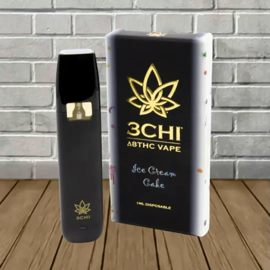 3CHI Delta 8 THC 1ml Disposable - Ice Cream Cake -- Indica -- DISPOSABLE