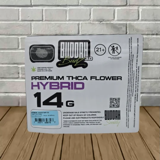Buddah Society THCa Flower - Godfather OG -- Hybrid -- 14g