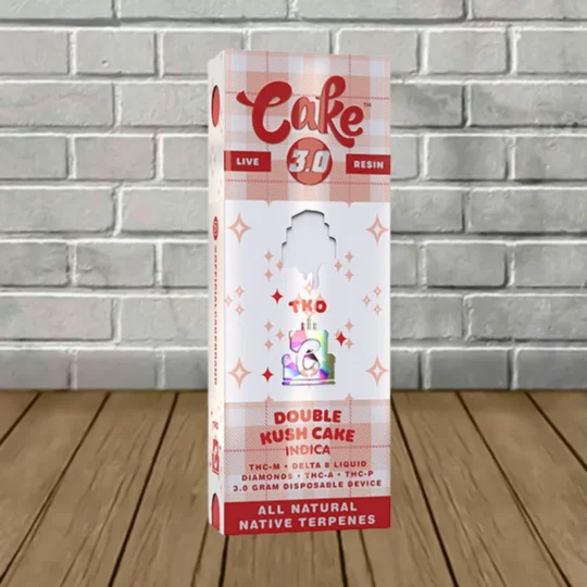 Cake TKO Live Resin Disposable 3g - Double Kush Cake -- Indica -- DISPOSABLE