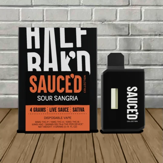 Half Bak'd Live Sauce THCa THCp 4g Disposable Vape - Sour Sangria -- Sativa -- DISPOSABLE