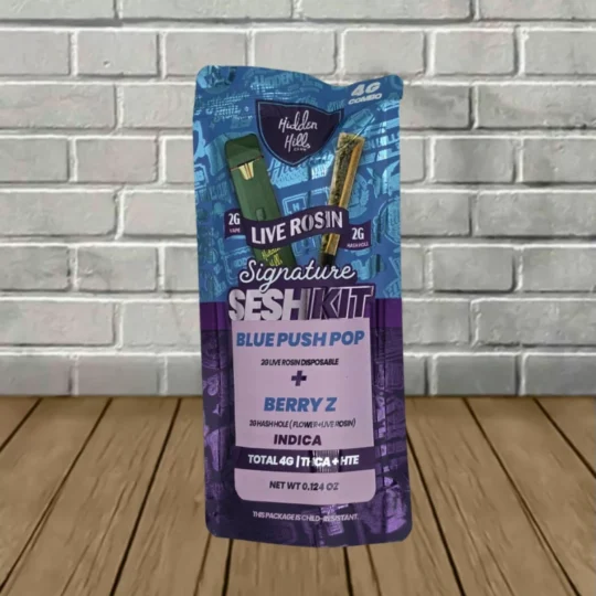 Hidden Hills Signature Sesh Kit Rosin THCa Blend Disposable 2g - Blue Slush Pop + Berry Z -- Indica -- DISPOSABLE