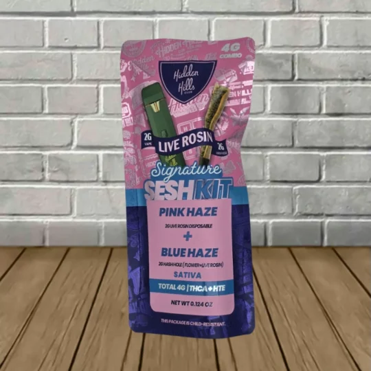 Hidden Hills Signature Sesh Kit Rosin THCa Blend Disposable 2g - Pink Haze + Blue Haze -- Sativa -- DISPOSABLE