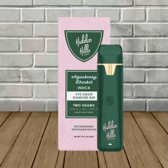 Hidden Hills THCa Night Night Blend DIsposable 2g-Aquaberry Zherbet -- Indica -- DISPOSABLE