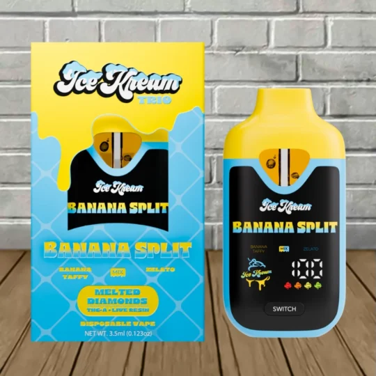 Ice Kream Zlushie THCa Melted Diamonds Trio Vape 3.5g-Banana Split -- DISPOSABLE