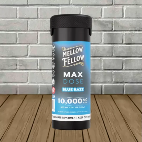 Mellow Fellow Max Dose D9 D8 HHC Gummies 10000mg-Blue Razz