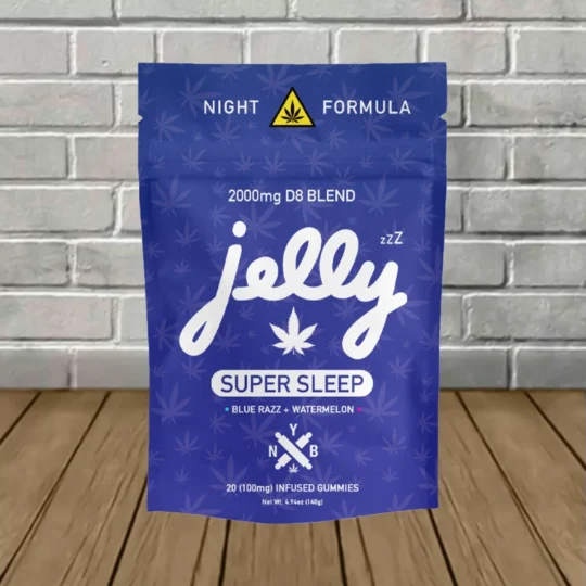 NYB Jelly Super Sleep Delta-8 Gummies 2000mg-Blue Razz + Watermelon -- 20ct Pack