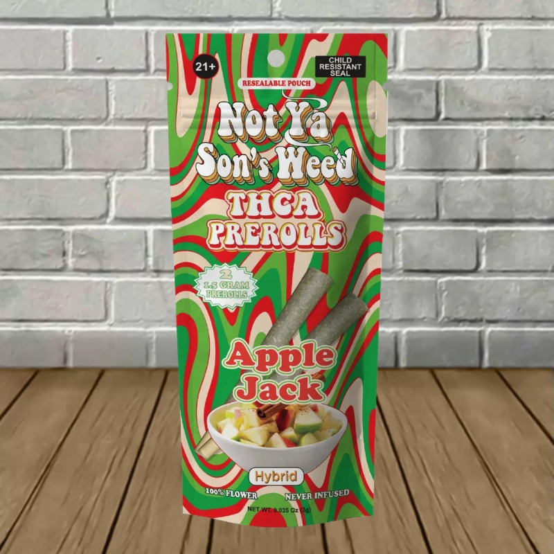 Not Ya Son's Weed THCa Prerolls 2ct-Apple Jack -- Hybrid