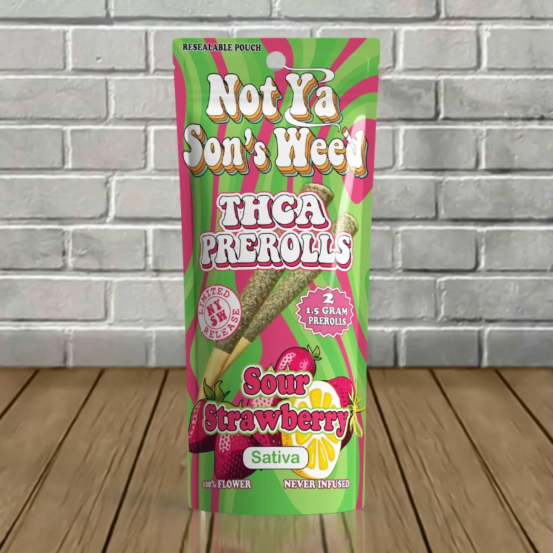 Not Ya Son's Weed THCa Prerolls 2ct-Sour Strawberry -- Sativa
