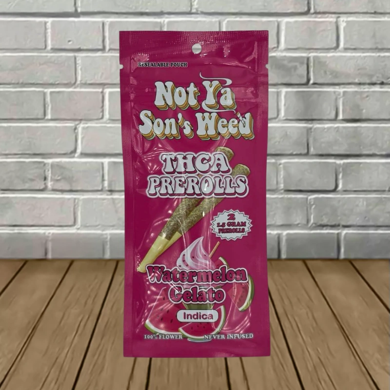 Not Ya Son's Weed THCa Prerolls 2ct-Watermelon Gelato -- Indica -- 2ct Pack