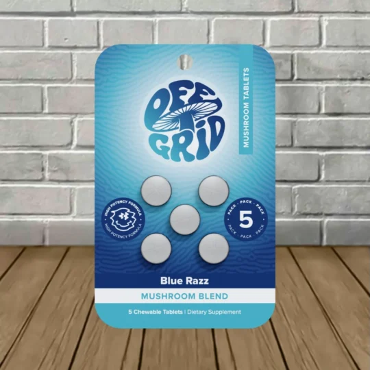Off Grid High-Potency Mushroom Blend Tablets 5ct-Blue Razz -- 5ct Blister Pack