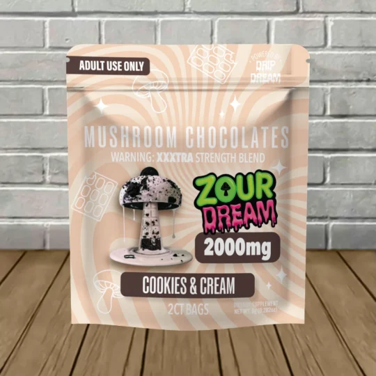 Zour Dream XXXTRA Strength Mushroom Chocolates 2000mg-Cookies & Cream