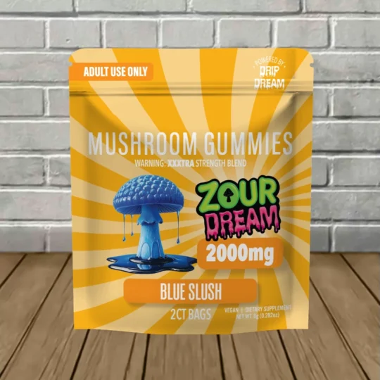 Zour Dream XXXTRA Strength Mushroom Gummies 2000mg-Blue Slush