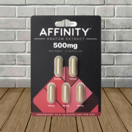 Affinity Kratom Extract Capsules 500mg-5ct Blister Pack