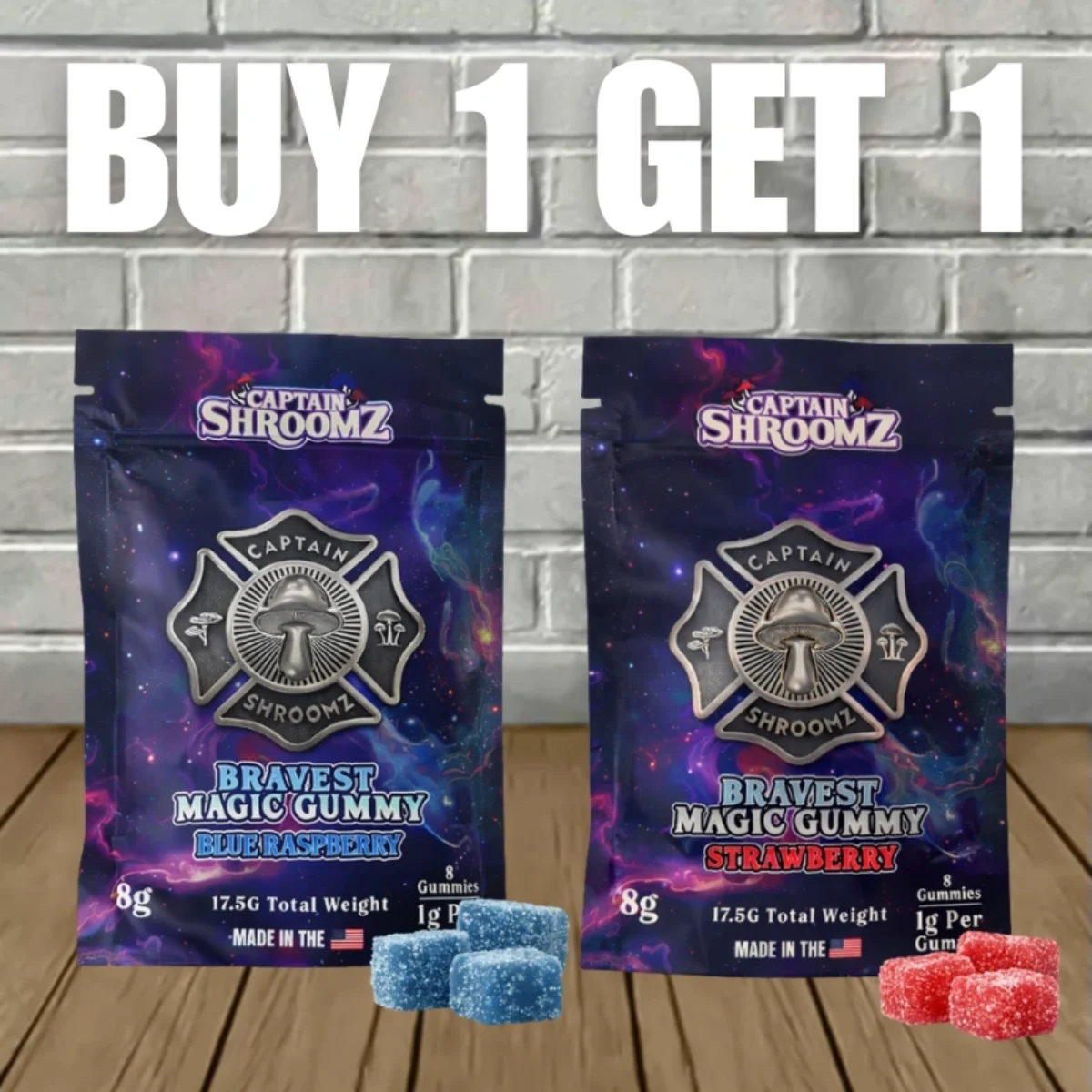 B1G1 Captain Shroomz Mushroom Gummies - Great CBD Shop