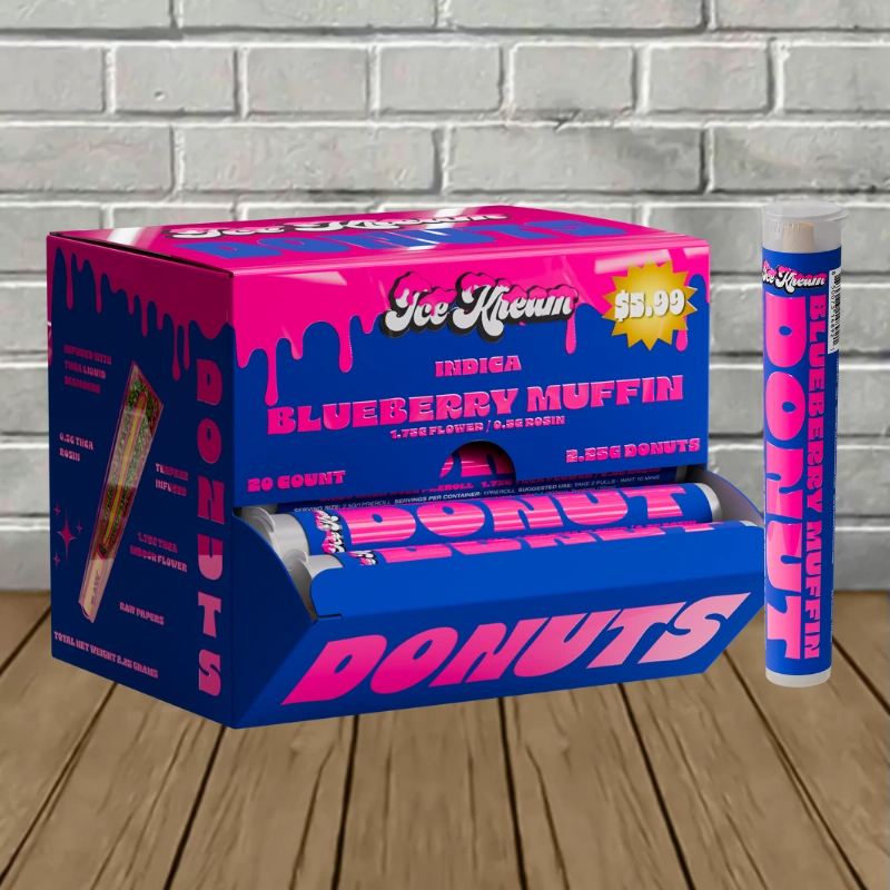 Ice Kream Donuts Preroll 2.5g-Blueberry Muffin -- Indica -- 1ct Single Preroll