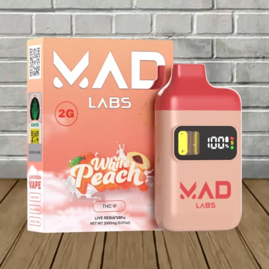 Mad Labs THCp Live Resin Disposable 2g-White Peach -- Sativa -- DISPOSABLE