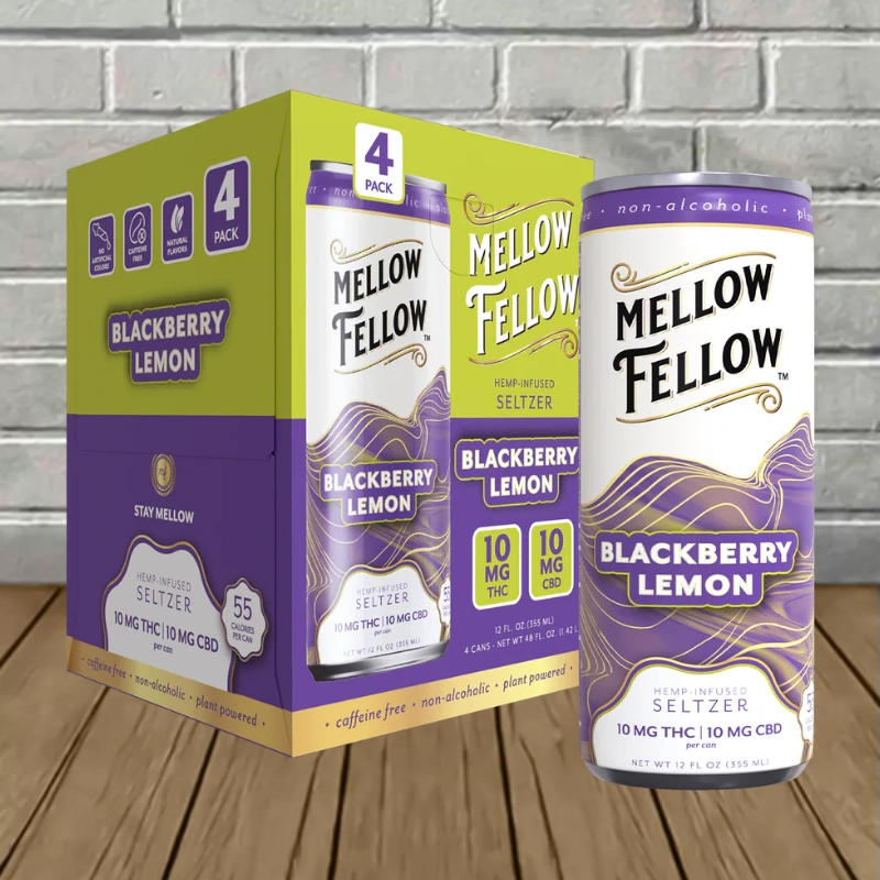 Mellow Fellow D9 CBD Seltzer 4pack-Blackberry Lemon -- 4ct Case