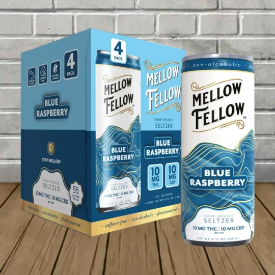 Mellow Fellow D9 CBD Seltzer 4pack-Blue Raspberry -- 4ct Case