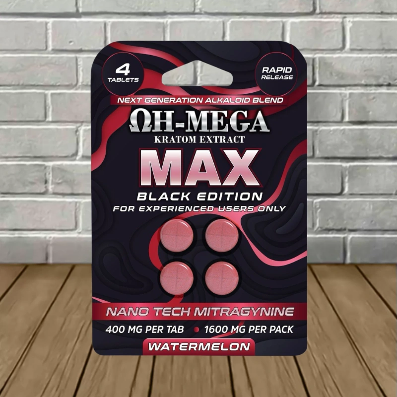 OH-MEGA MAX-NANO-MIT Kratom Extract Tablets 1600mg-Watermelon -- 4ct Single Blister