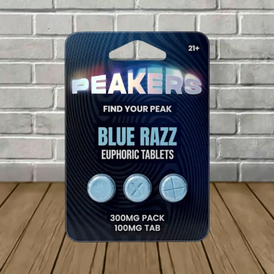 Peakers Euphoric Blend Tablets 300mg-Blue Razz -- 3ct Blister Pack