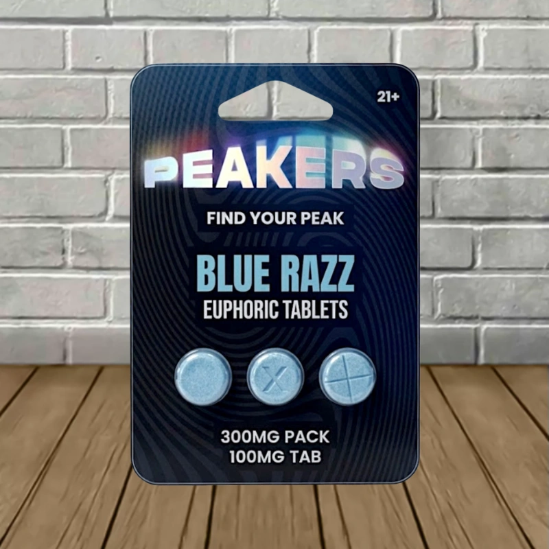 Peakers Euphoric Blend Tablets 300mg-Blue Razz -- 3ct Blister Pack