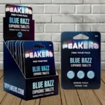 Peakers Euphoric Blend Tablets 300mg-Blue Razz -- 3ct x 10 = 30 Tablets BULK CASE