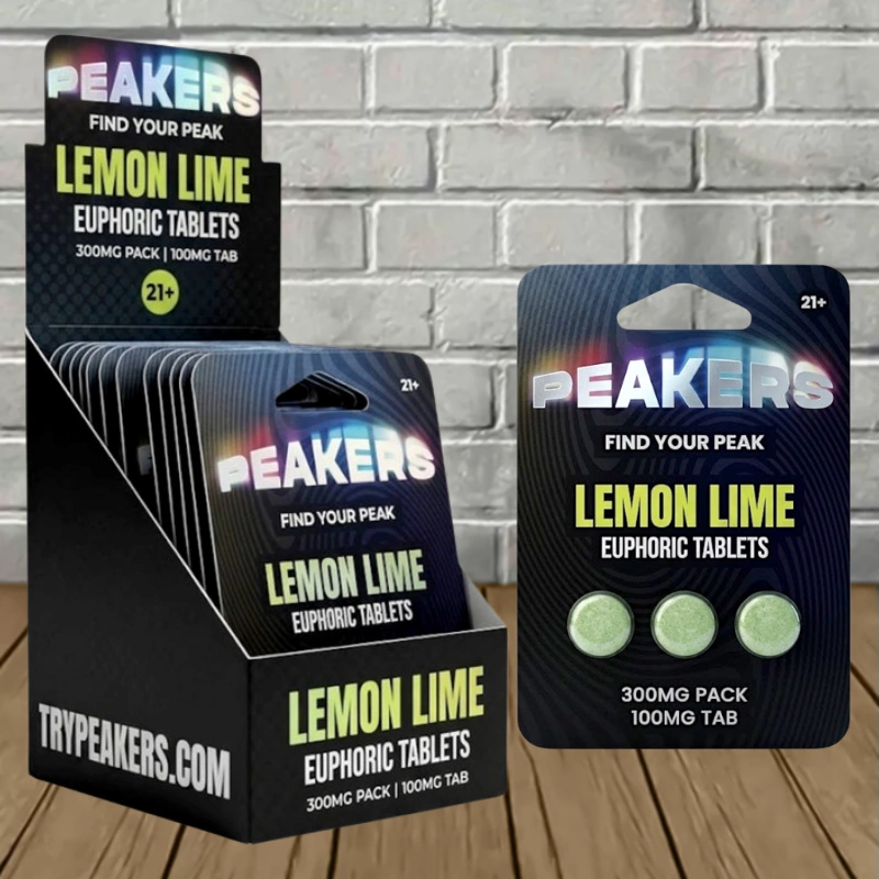 Peakers Euphoric Blend Tablets 300mg-Lemon Lime -- 3ct x 10 = 30 Tablets BULK CASE