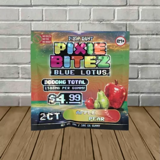 Pixie Blue Lotus Bites 3000mg-Apple Pear -- 2ct Single Pack